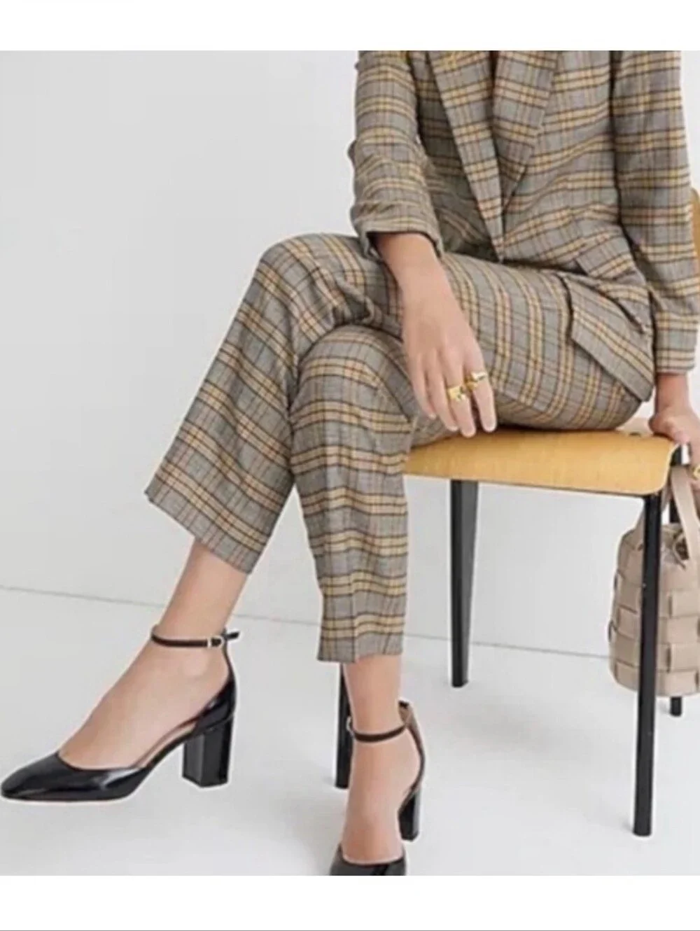 Preppy Office Buisness EUC J Crew Kate Italian Nalya wool plaid pants Sz.8